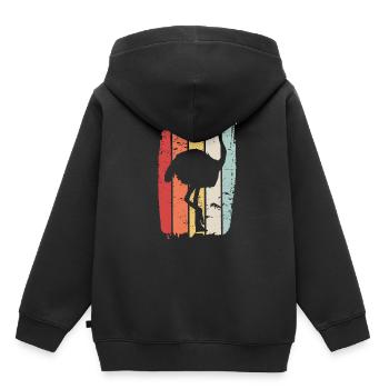 Strauss - Kinder Premium Organic Hoodie - Schwarz - Hinten - AI Model Kid Male (0cm)