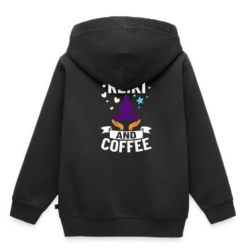 Reiki Guérisseur Énergie Guérison Musique Maître Pierre - Sweat Premium à capuche enfant bio - noir - Dos - AI Model Kid Male (0cm)
