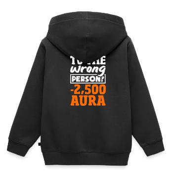 Vous avez envoyé un SMS à la mauvaise personne ?? -2500 Aura - Sweat Premium à capuche enfant bio - noir - Dos - AI Model Kid Male (0cm)