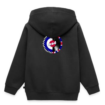 mod record target - Sweat Premium à capuche enfant bio - noir - Dos - AI Model Kid Male (0cm)