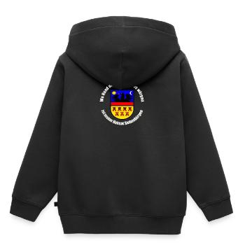 Wo Hund und Kind Palukes würgen, ist meine Heimat - Kinder Premium Organic Hoodie - Schwarz - Hinten - AI Model Kid Male (0cm)