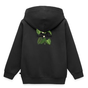 Summertime Printemps Printemps - Sweat Premium à capuche enfant bio - noir - Dos - AI Model Kid Male (0cm)