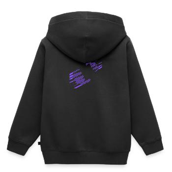 ein design mit streifen - Kinder Premium Organic Hoodie - Schwarz - Hinten - AI Model Kid Male (0cm)