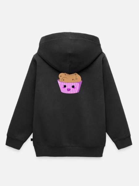 Cupcake gesicht - Kinder Premium Organic Hoodie - Schwarz