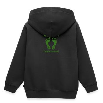 Changement climatique Reduce Your Empreinte carbone - Sweat Premium à capuche enfant bio - noir - Dos - AI Model Kid Male (0cm)