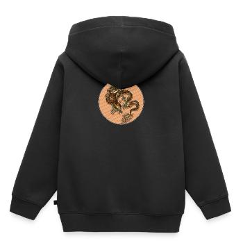 Dragon - Kinder Premium Organic Hoodie - Schwarz - Hinten - AI Model Kid Male (0cm)