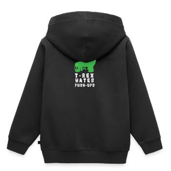 Lustiges Gym T-Rex Hates Push-Ups Geschenkidee - Kinder Premium Organic Hoodie - Schwarz - Hinten - AI Model Kid Male (0cm)