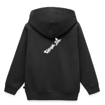 Cadeau de tatouage tribal blanc de carte de Nouvelle-Zélande de carte de la Nouvelle-Zélande - Sweat Premium à capuche enfant bio - noir - Dos - AI Model Kid Male (0cm)