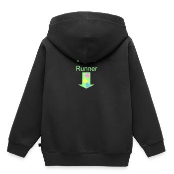 Futur coureur - Sweat Premium à capuche enfant bio - noir - Dos - AI Model Kid Male (0cm)