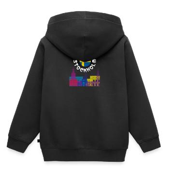 Stockholm - Sweat Premium à capuche enfant bio - noir - Dos - AI Model Kid Male (0cm)