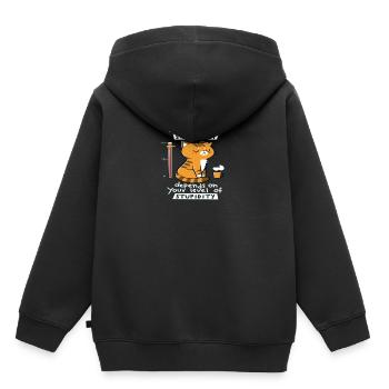 Niveau de sarcasme du sarcasme - dépend de votre niveau - Sweat Premium à capuche enfant bio - noir - Dos - AI Model Kid Male (0cm)