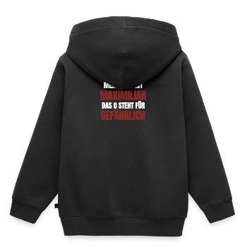 Lustig-Mein Name ist Maximilian - Kinder Premium Organic Hoodie - Schwarz - Hinten - AI Model Kid Male (0cm)