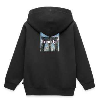 Brooklyn Bridge - Kinder Premium Organic Hoodie - Schwarz - Hinten - AI Model Kid Male (0cm)
