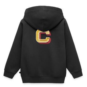 C - Sweat Premium à capuche enfant bio - noir - Dos - AI Model Kid Male (0cm)