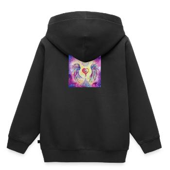 Herzengel der Vielfalt - Kinder Premium Organic Hoodie - Schwarz - Hinten - AI Model Kid Male (0cm)
