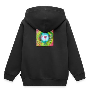 Herzengel "Auflösung Hass, Groll&Wut - Kinder Premium Organic Hoodie - Schwarz - Hinten - AI Model Kid Male (0cm)