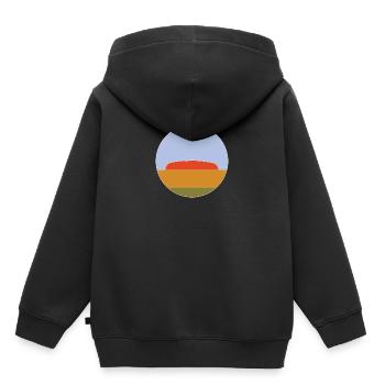 Uluru - Kinder Premium Organic Hoodie - Schwarz - Hinten - AI Model Kid Male (0cm)