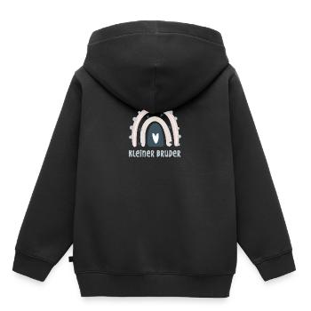 Kleiner Bruder Regenbogen - Kinder Premium Organic Hoodie - Schwarz - Hinten - AI Model Kid Male (0cm)