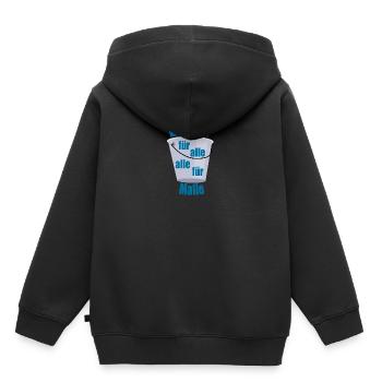 Eimer für alle alle für Malle - Kinder Premium Organic Hoodie - Schwarz - Hinten - AI Model Kid Male (0cm)