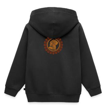 Idée cadeau calendrier maya symbole maya - Sweat Premium à capuche enfant bio - noir - Dos - AI Model Kid Male (0cm)