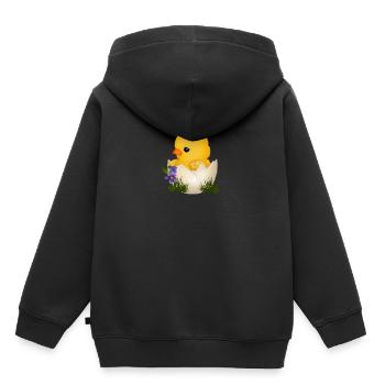 Bébé poussin - Sweat Premium à capuche enfant bio - noir - Dos - AI Model Kid Male (0cm)