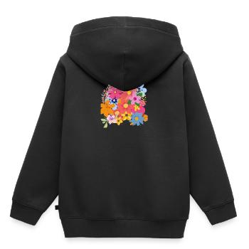 Bouquet de fleurs de printemps - Sweat Premium à capuche enfant bio - noir - Dos - AI Model Kid Male (0cm)