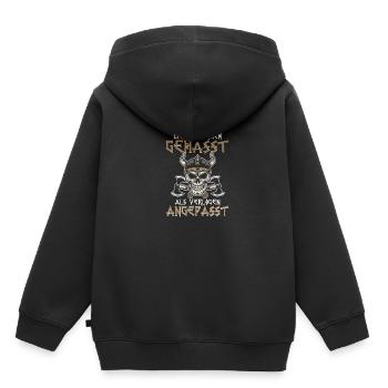 Lieber Ehrlich Gehasst Als Verlogen Angepasst - Kinder Premium Organic Hoodie - Schwarz - Hinten - AI Model Kid Male (0cm)
