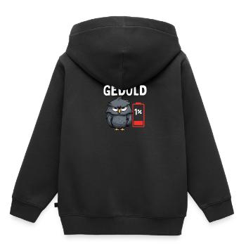 Geduld 1% Eule Bürohumor - Kinder Premium Organic Hoodie - Schwarz - Hinten - AI Model Kid Male (0cm)