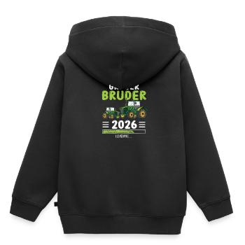 Großer Bruder 2026 Traktor Landwirt - Kinder Premium Organic Hoodie - Schwarz - Hinten - AI Model Kid Male (0cm)