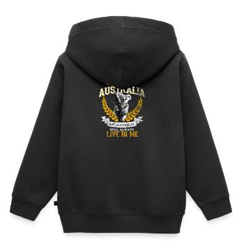 australien - Kinder Premium Organic Hoodie - Schwarz - Hinten - AI Model Kid Male (0cm)
