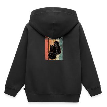 boxe boxe boxe boxe combat de combat - Sweat Premium à capuche enfant bio - noir - Dos - AI Model Kid Male (0cm)