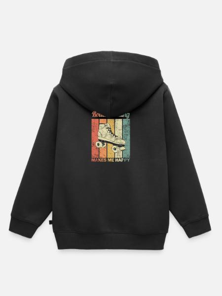 patins à roulettes - Sweat Premium à capuche enfant bio - noir