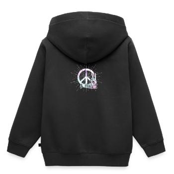 peace - Kinder Premium Organic Hoodie - Schwarz - Hinten - AI Model Kid Male (0cm)
