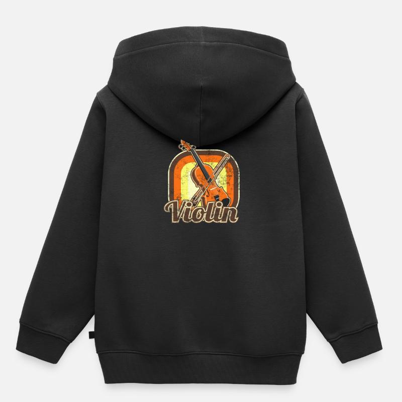 violon violon alto percussion - Sweat Premium à capuche enfant bio - noir