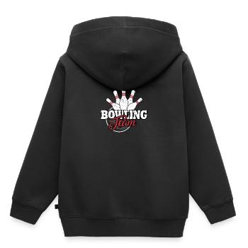 bowling - Kinder Premium Organic Hoodie - Schwarz - Hinten - AI Model Kid Male (0cm)