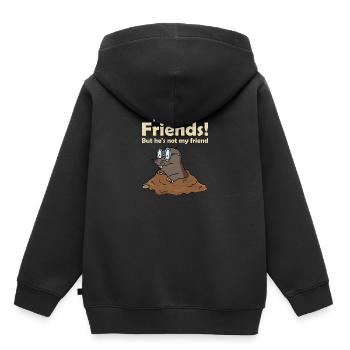 Taupes taupes amas de taupes - Sweat Premium à capuche enfant bio - noir - Dos - AI Model Kid Male (0cm)