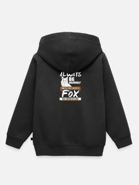 Fox - Kinder Premium Organic Hoodie - Schwarz