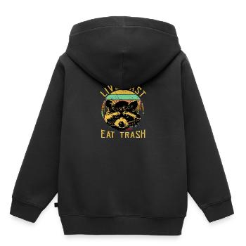 Fast food raton laveur - Sweat Premium à capuche enfant bio - noir - Dos - AI Model Kid Male (0cm)
