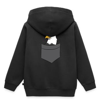 Weißkopfseeadler - In Brusttasche / Hemdtasche - Kinder Premium Organic Hoodie - Schwarz - Hinten - AI Model Kid Male (0cm)