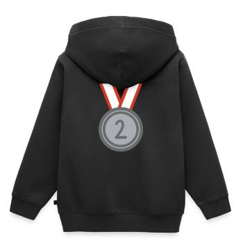 Medaille Zweiter Platz Sport - Kinder Premium Organic Hoodie - Schwarz - Hinten - AI Model Kid Male (0cm)