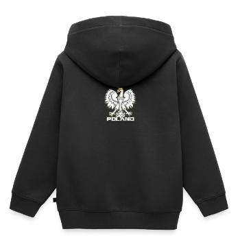 Pologne - Sweat Premium à capuche enfant bio - noir - Dos - AI Model Kid Male (0cm)