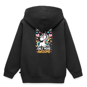 Tante, Tante, Licorne - Sweat Premium à capuche enfant bio - noir - Dos - AI Model Kid Male (0cm)