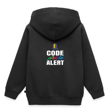 Code Pride Alert Bisexual Lesbian Love Asexual Tra - Kinder Premium Organic Hoodie - Schwarz - Hinten - AI Model Kid Male (0cm)
