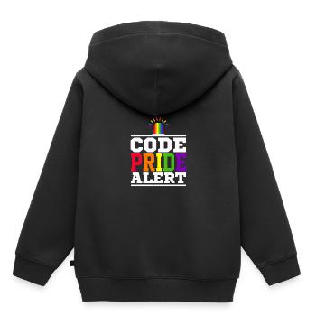 Code Pride Alert Bisexual Lesbian Love Asexual Tra - Kinder Premium Organic Hoodie - Schwarz - Hinten - AI Model Kid Male (0cm)
