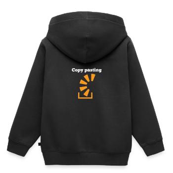 Copy Pasting Programming Coder Software Developer - Kinder Premium Organic Hoodie - Schwarz - Hinten - AI Model Kid Male (0cm)