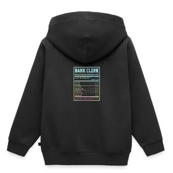 Bank Clerk Information And Nutritional Facts Bookk - Kinder Premium Organic Hoodie - Schwarz - Hinten - AI Model Kid Male (0cm)