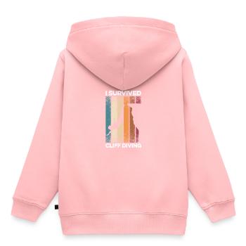 I Survived Cliff Diving Cliff Dive Cliff Jumping T - Kids Premium Organic Hoodie - rose - Back - AI Model Kid Female (0cm)