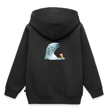 Ours polaire avec crème glacée. - Sweat Premium à capuche enfant bio - noir - Dos - AI Model Kid Male (0cm)