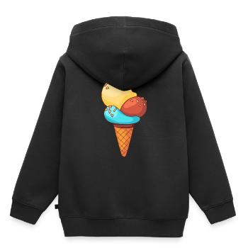 Eis Speiseeis Eiskrem Eiscreme Kugeleis Eisbecher - Kinder Premium Organic Hoodie - Schwarz - Hinten - AI Model Kid Male (0cm)
