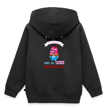 Törtchen. - Kinder Premium Organic Hoodie - Schwarz - Hinten - AI Model Kid Male (0cm)